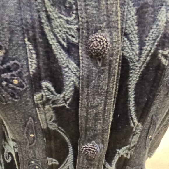 VINTAGE SEQUINED EMBROIDED DENIM JACKET - Picture 4 of 10